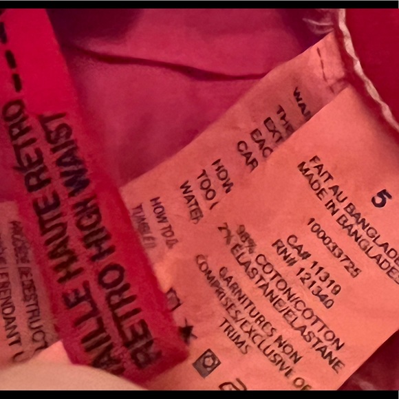 NWT Garage Retro High Waist Red Distressed jeans jeggings white stitching sz 5 - Picture 10 of 10